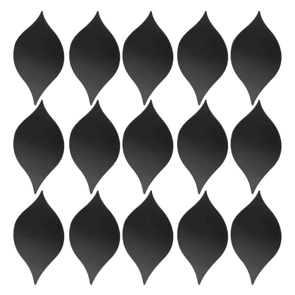 15pcs Mirror Wall Sticker Black Acrylic 3D Teardrop Mirror Wall Art for Living Room Bedroom Decorati