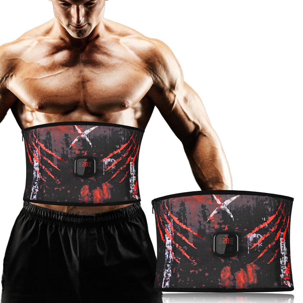 2025 Washable EMS Abdominal Muscle Training No Gel Sheets 8 30 Intensity Soft and Lightweight USB LCD Abdominal Adjustable Japanese Instructions