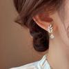 Elegant French Leaf Pearl Zirconia Drop Earrings for Women – Luxurious, Versatile, and Exquisite Stud Jewelry.