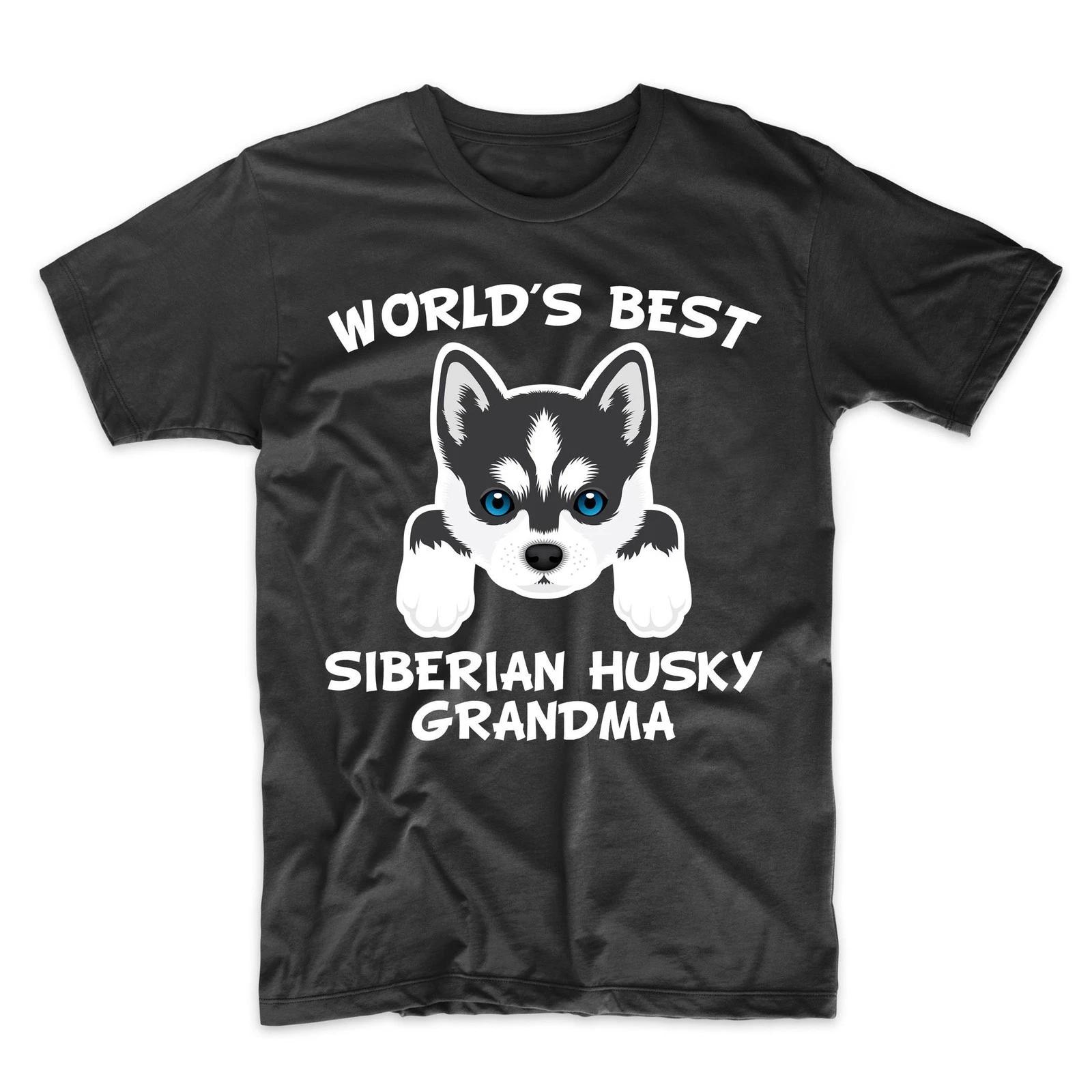 Husky Grandma Shirt - World s Best Siberian Husky Grandma Dog Granddog T-Shirt 2XL