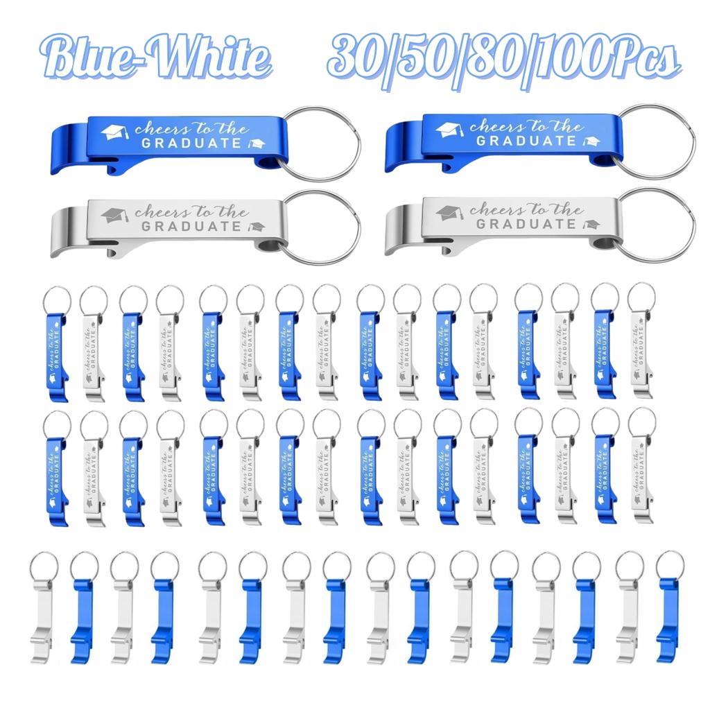 30-100Pcs Class of 2025 Graduation Gifts Bottle Opener Keychain Metal Beer Opener Personalized Opener for Graduation Party Favor