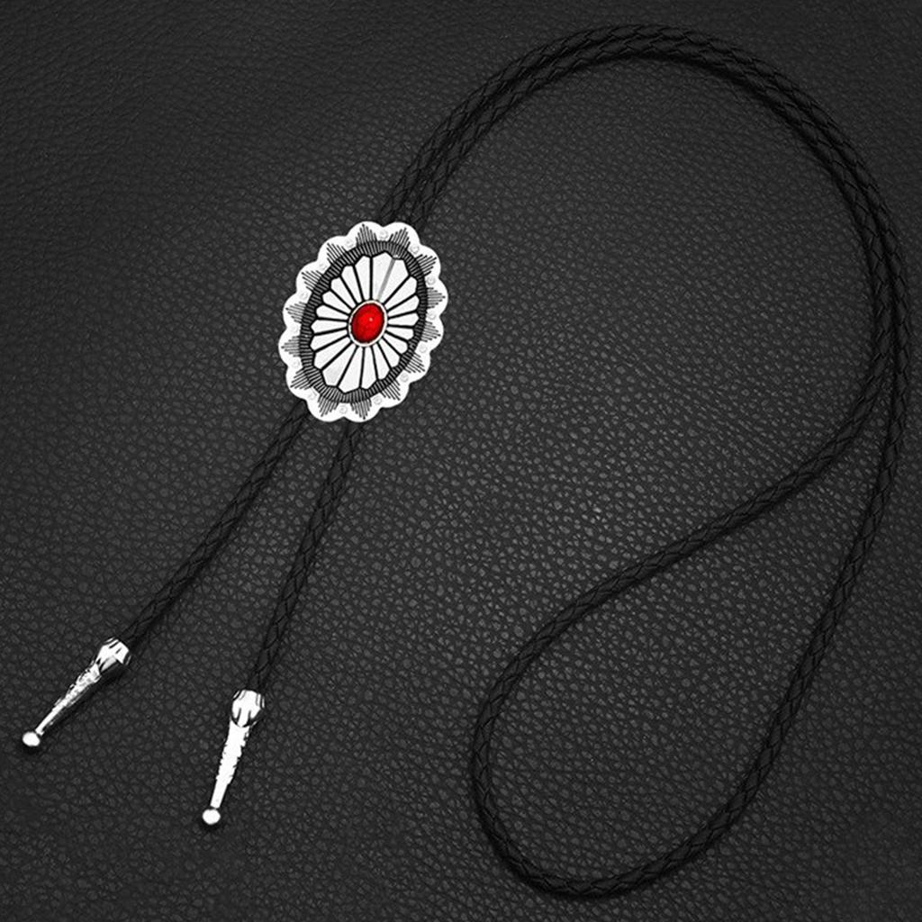 Elegant Bolo Tie with Engraved Pendant Cowboy Celts Necktie Western Necklace Cool Bola Tie Western Cowboy Costume