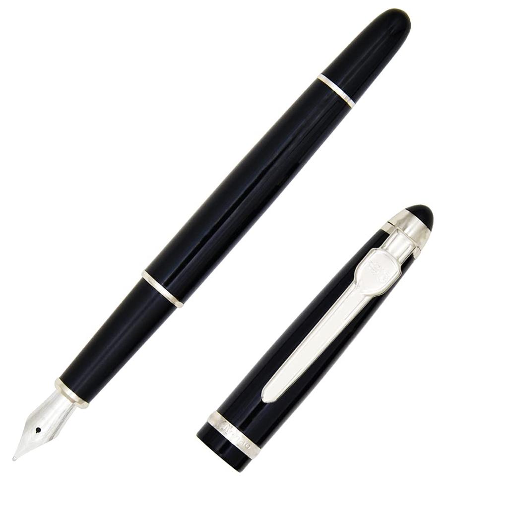 Gullor Advanced Fountain Pen Jinhao 163 Executive Black & Silver 18KGP Medium Nib