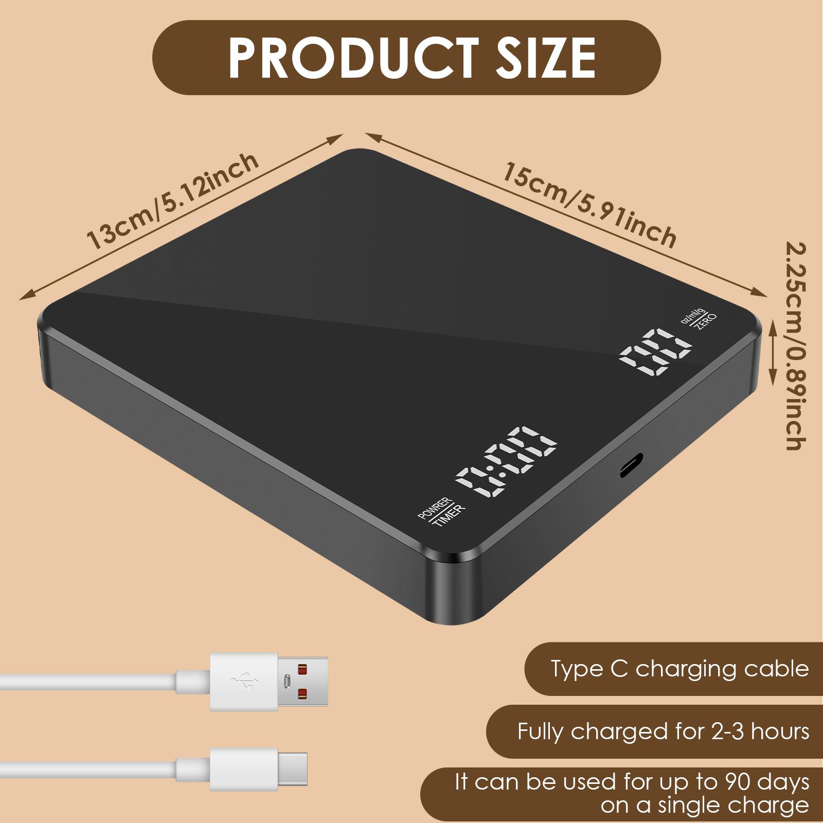 

Цифровые весы для эспрессо с таймером, капельным эспрессо, ЖК-дисплей, 3 кг/0,1 г, высокая точность, автоматическое отключение питания 3Kg