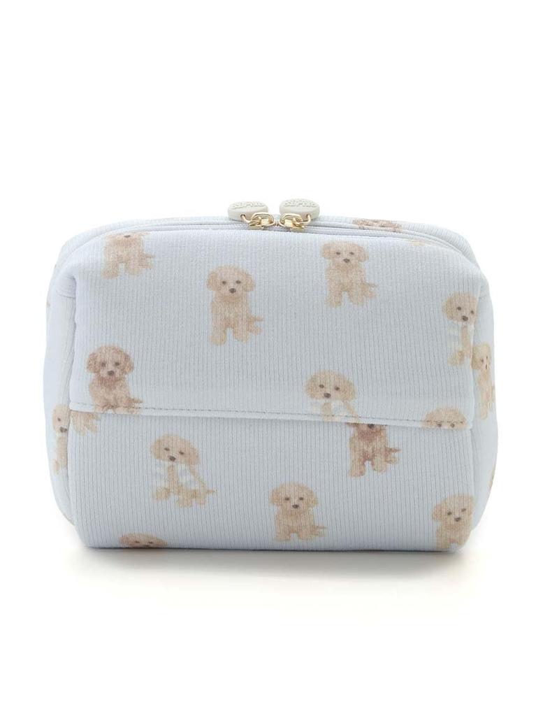 Toy Poodle Pattern Square Pouch PWGB251648 BLU [Gelato Pique]