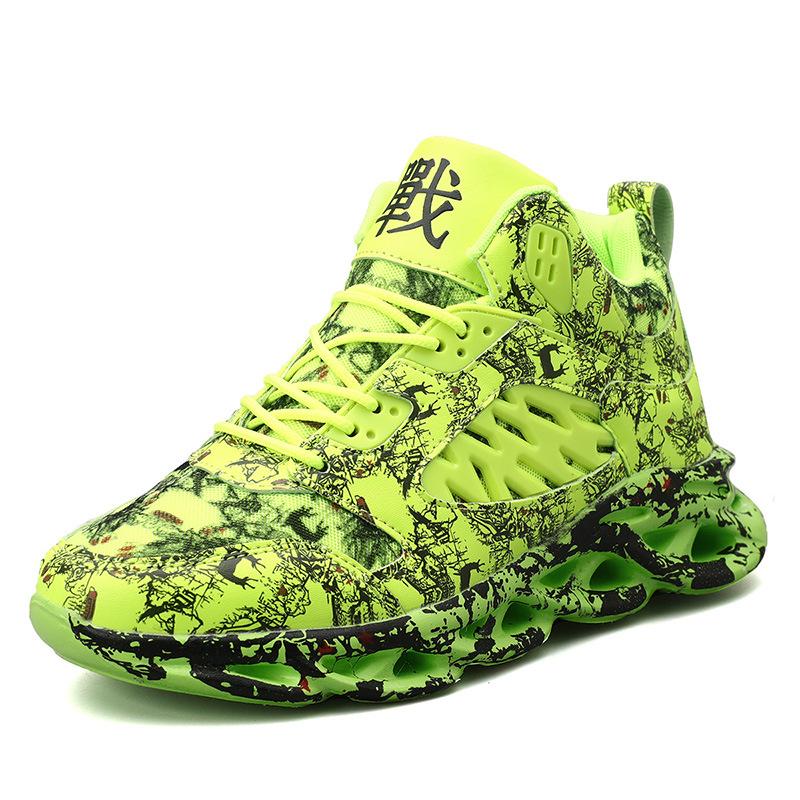 Scarpe da basket alla moda per ragazzi, con graffiti, versatili, da uomo, taglie forti, con fondo a torsione, quattro stagioni