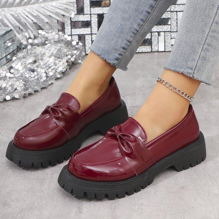 Loafer in Übergröße Damen Frühling und Sommer 2025 neu Lackleder Mary Jane Schuhe Freizeitschuhe Damen