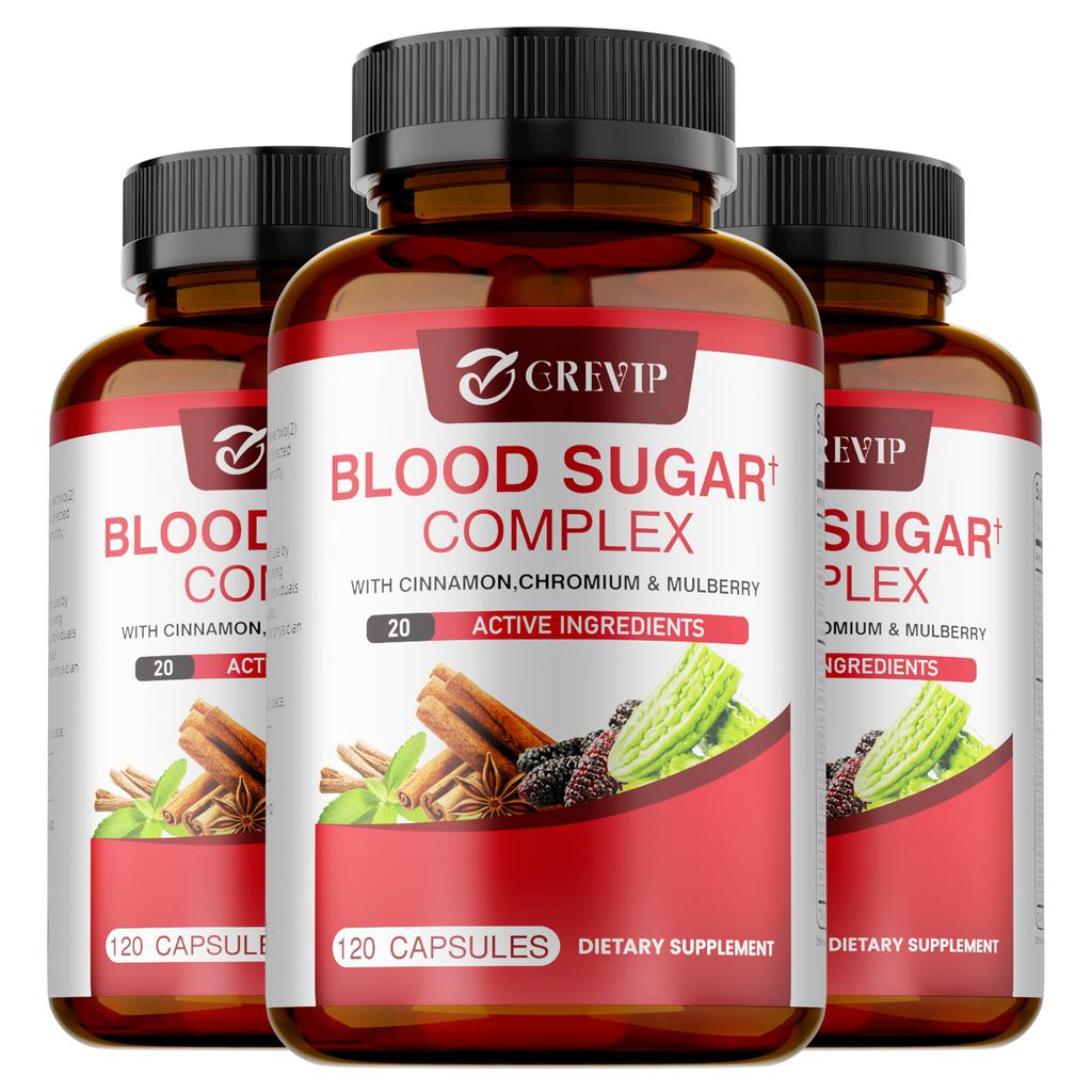 GREVIP Cinnamon, Chromium, and Mulberry Leaf Extract Supplement – 20 Active Ingredients – Supports Glucose Metabolism Health