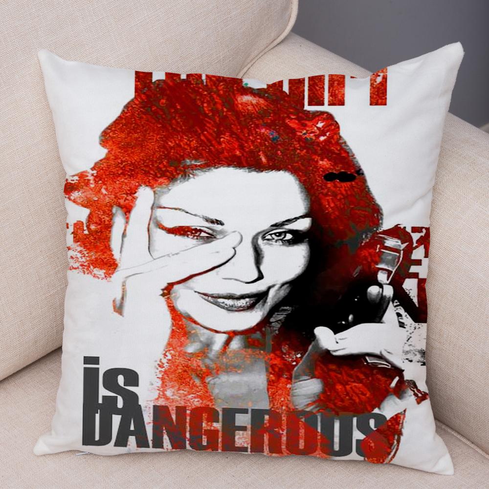 Boho Woman Art Pillowcase Double Print Fashion Lady Cushion Cover Soft Plush Portrait Pillowcase Bedroom Decor