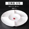 Qianxing A8 White Melamine 5-Compartment Serving Plate