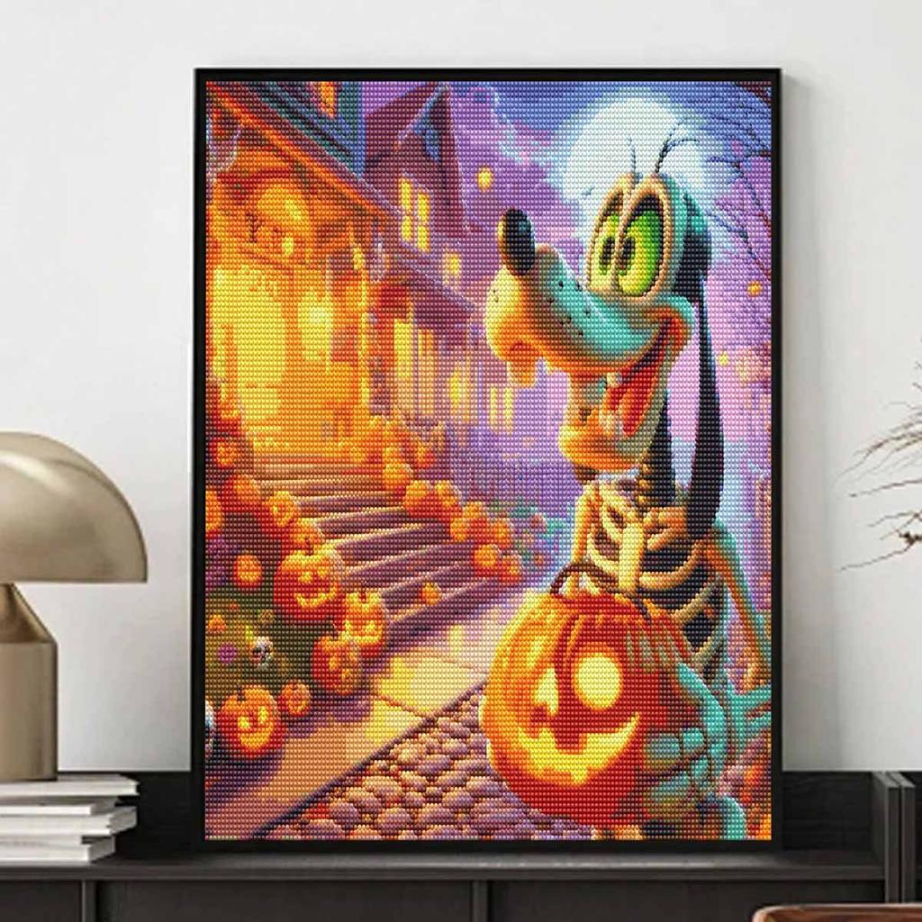 Halloween Diamond Painting Mosaic Art Kit Dog Skeleton Pumpkin Night Handmade DIY Home Decoration