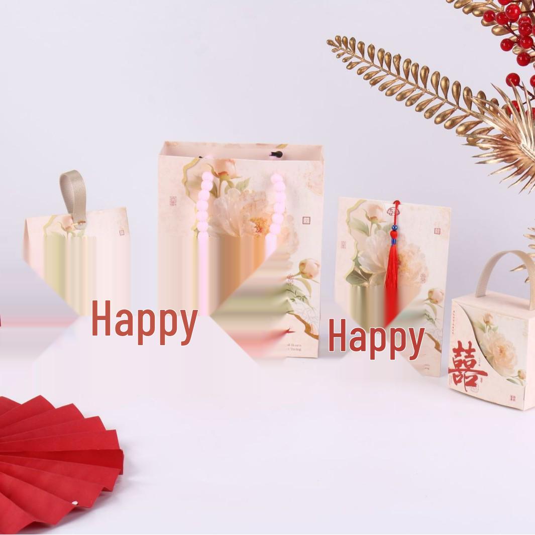 

Elegant Wedding & Engagement Candy Gift Box - Party Favor Bag Beige Side Clasp Square Box (9*5.5*9) бежевый