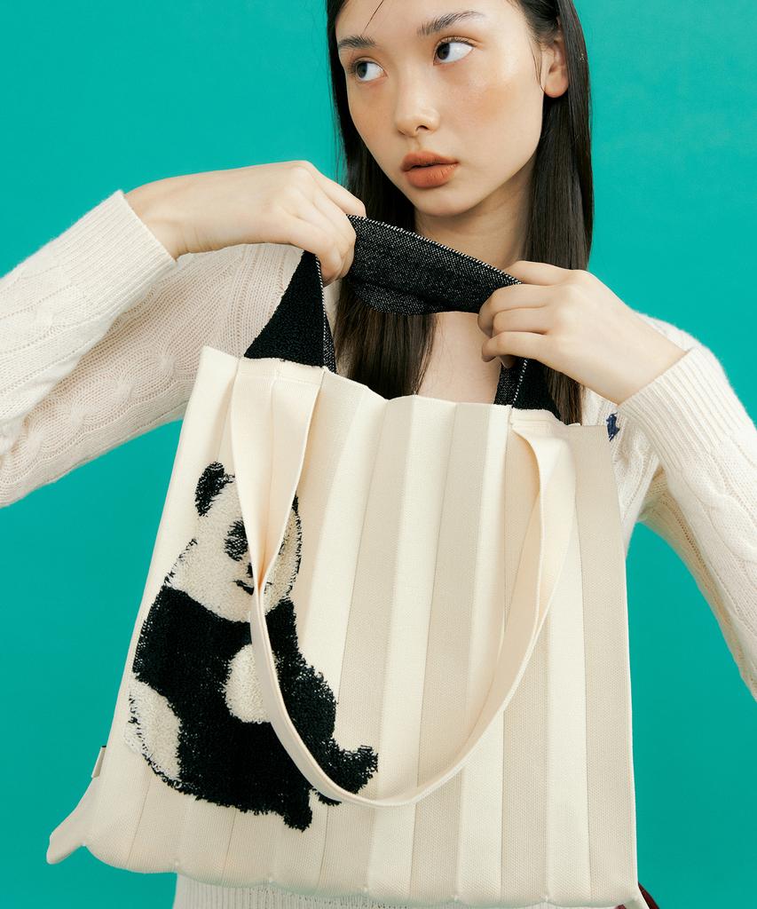 Pleatsmama [Panda Edition] Two-Way Shopper Bag Giant Panda