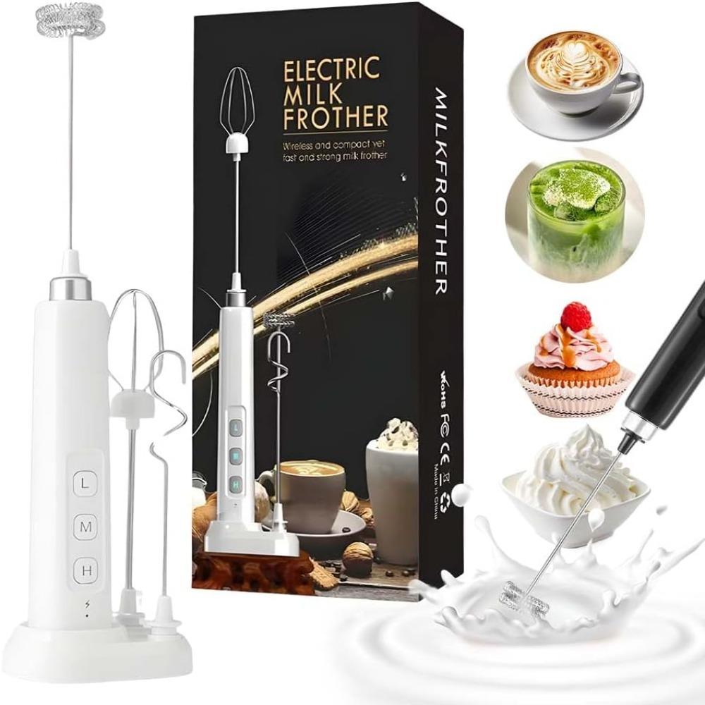 

Электрический вспениватель молока из нержавеющей стали 304 с зарядной базой, миксер для кофейных напитков, палочка для вспенивания молока белый