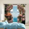 Set Of 2 Versatile Polyester Transparent Curtains Home Decoration Colorful Bunny Floral Eggs Use Bedrooms Living Made Bedroom Window Treatment