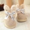 Fashion Cartoon Shape Fluffy Plush Snow Boots for Women Winter Cozy Faux Fur Home Slippers Woman Thick Sole Anti Slip Warm Cotton Shoes
