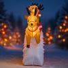 9.84FT Inflatable Santa Sleigh Reindeer Toy LED Lit Festive Gift Xmas Yard Lawn Party Decoration Christmas Supplie Home Ornament