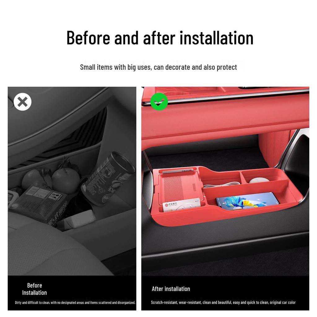 Xiaomi SU7 Center Console Double-Layer Storage Box for Car Armrest