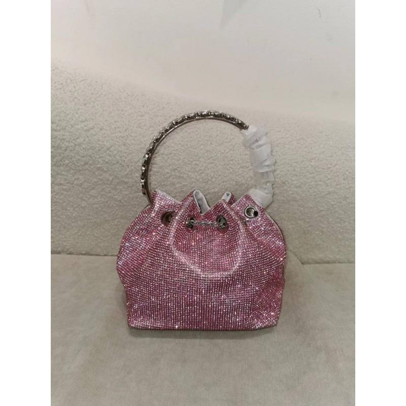 2026 Womens Crystal-Embellished Crossbody Bag Fringe Detail Small Square Shoulder No Top Handle