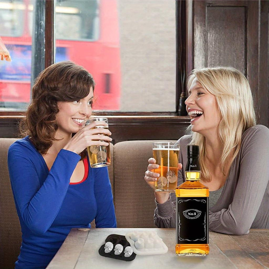 1pc, Skull Ice Ball Mold, Silicone Flexible Ice Cube Trays, Horror Skull Head Ice Ball Maker,For Soft Drinks,  Cocktail, And More, Kitchen Accessories