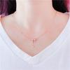 Purple Gold Bow Rose Gold Plated Fashion Colored Gold Peach Heart Collarbone Necklace