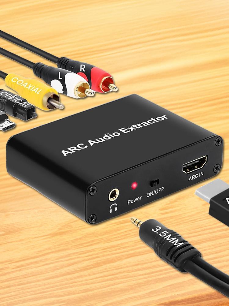 HDMI-Compatible ARC Audio Extractor ARC To SPDIF Coaxial L/R Stereo 3.5mm Jack Audio Adapter for HDTV Speaker Amplifier