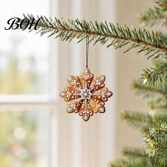 Decorative Christmas Window Displays 12/24/36Pcs Gingerbread Outdoor Decorations, Hanging Ornaments, 2D Double Sided Rustic Tree Decor Xmas for Office