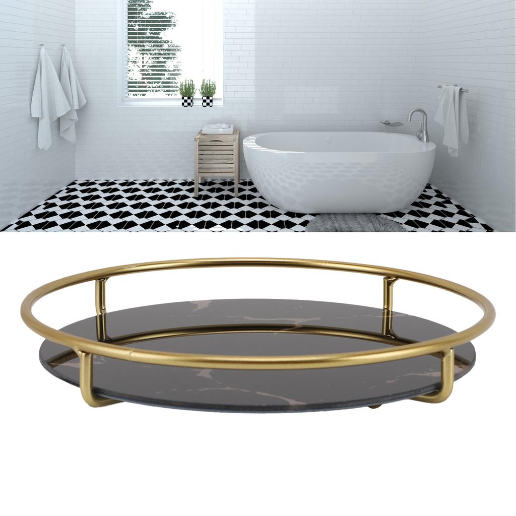 Bathroom Tray Skid Resistant Bathroom Vanity Tray Stylish Elegant Countertop Tray for Cosmetics Jewelry