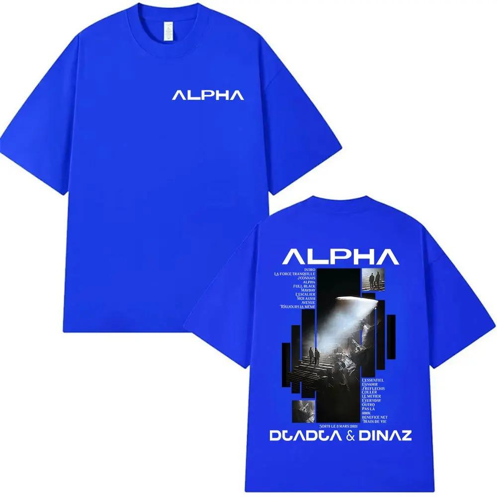 Rappare Alpha Djadja & Dinaz Album 2025 Grafiska T-shirts Herr Hip Hop Gotisk Kortärmad Tröja Streetwear Större Storlek Lös