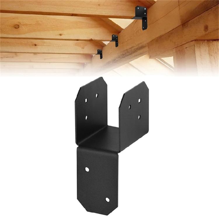 4 Stuks Zwarte Balkankers Verbinding Houten Huis Hanger Verbindingsstuk Paalkappen Paalankers Paalbeugel Voor Licht Stalen Frame