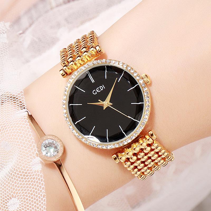 Fashion Women Waterproof Alloy Band Temperament Clock Bracelet Wrist Watch