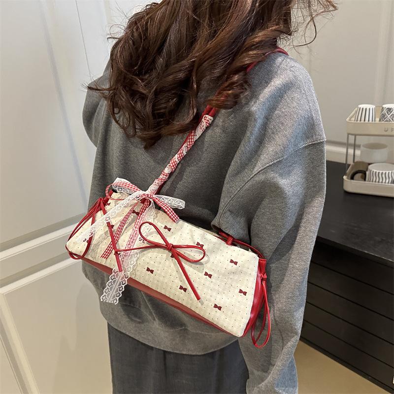 Sweet bow small bag women 2025 new commuter versatile shoulder armpit bag fashion temperament fresh lady