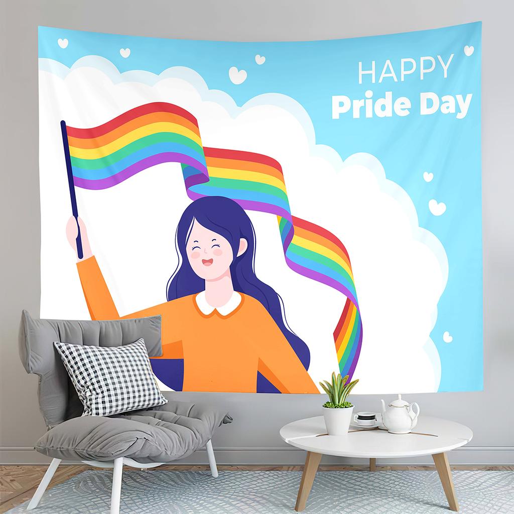 World Pride Day Tapestry Rainbow Flag Tapestry Artistic Tapestry Home Living Room Dorm Bedroom Aesthetics Decoration Tapestries