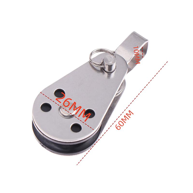 NEW Block Rope Runner Kayak Boat Parts 25mm 304/316 Stainless Steel Pulley Single Wheel Load Bearing Swivel Lifting Rope Pulley