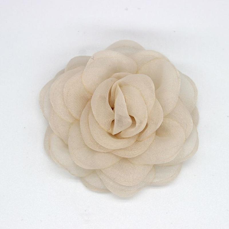 6Cm Black White Camellia Flower Brooches Korean  Corsage Lapel Pins Dress Shirt Suit Accessories For Women Lapel Pins