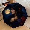 1pc Witchcraft Moonlight Pattern Umbrella Design Automatic Opening and Closing Umbrella, High-quality Travel Umbrella, Lightweight and Portable, -94