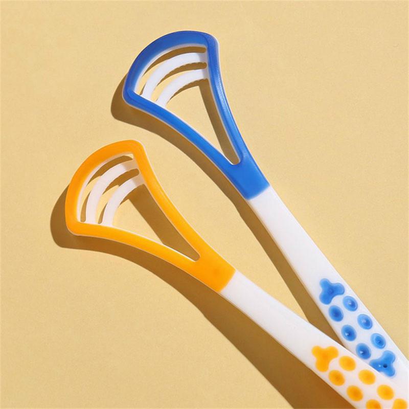 Portable Macaron Tongue Cleaner Brush Fresh Breath Scraper Remove Coating Oral Hygiene Tool for Healthy Teeth