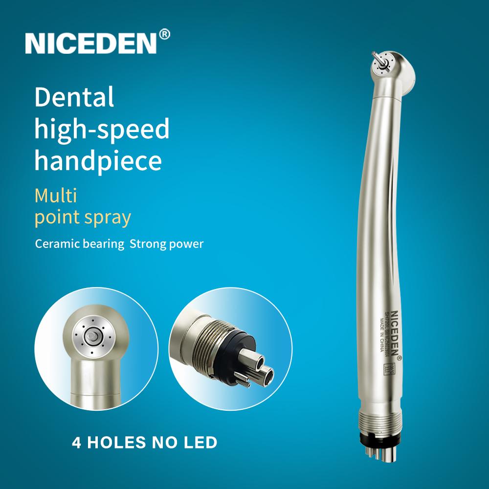 Niceden Dental 4 Water Spray 4 Anti-retraction Design Dental High Speed Handpiece Air Turbine Standard Push 2/4Hole