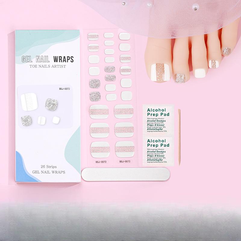 New Gel Foot Stickers, Manicure Stickers, Scallion Powder UV Lighting, Semi-baked, Semi-cured Toenail Stickers