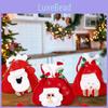 Adorable Christmas Candy Bag Featuring Santa Claus Snowman Gift Design With Drawstring Closure