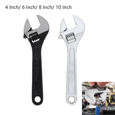 Llave Ajustable de Escala Clara de 4 / 6 / 8 / 10 Pulgadas con Máxima Potencia de Sujeción, Llave de Boca Abierta de Acero Forjado por Gota para Trabajo Pesado