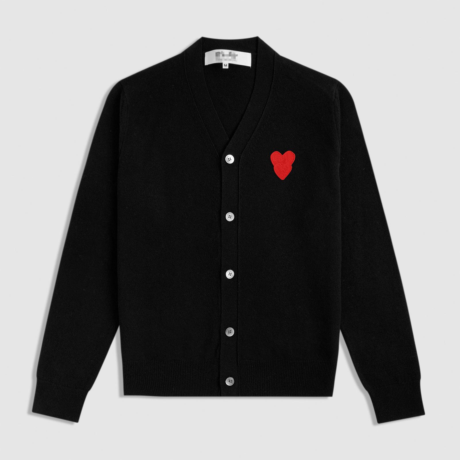 

Кардиган вовняний CDG Kawakubo з V-подібним вирізом у формі серця - Японський стиль PLAY в язаний светр Small