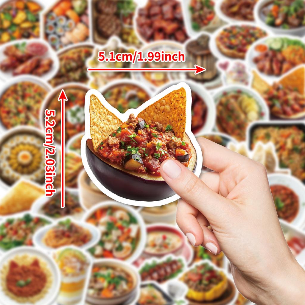 50 Manchu And Han All-Table Food Set Personalized Waterproof Car Trolley Case Cartoon Cute Graffiti Sticker