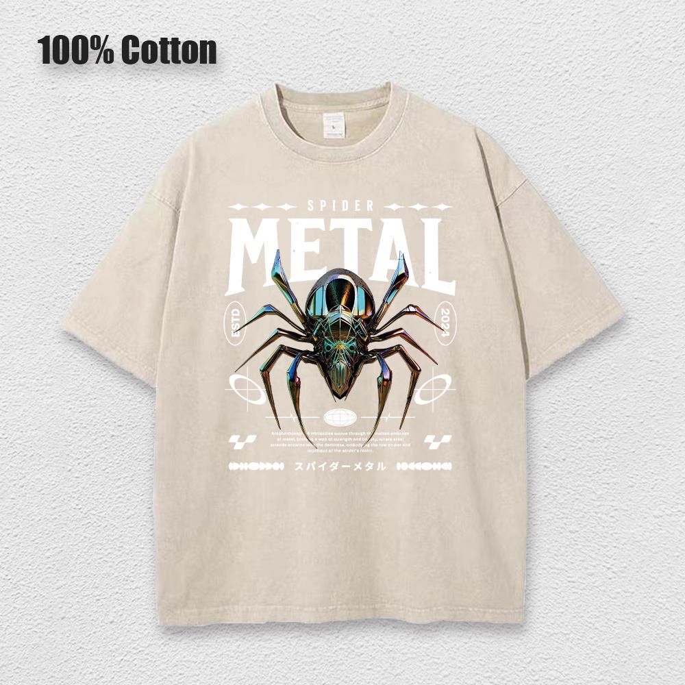 

Футболка с принтом паука, кислотная, хлопковая, винтажная, уличная, стираная, мужская, винтажная, эксклюзивная, графическая, футболка, унисекс 2XL