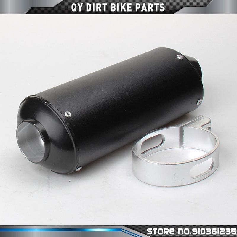Aluminum Exhaust Muffler With Clamp For KAYO Apollo BSE Bosuer xmotos SSR SDG 110 125 140 150 160cc CRF KLX TTR Pit Dirt Bikes