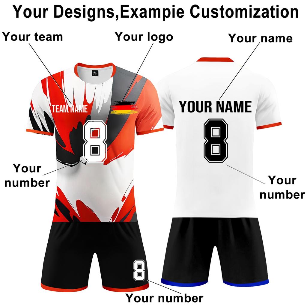 Personalised Shirts Kit Mens Girls With Name Number Custom Football Jerseys For Boys Training Suit