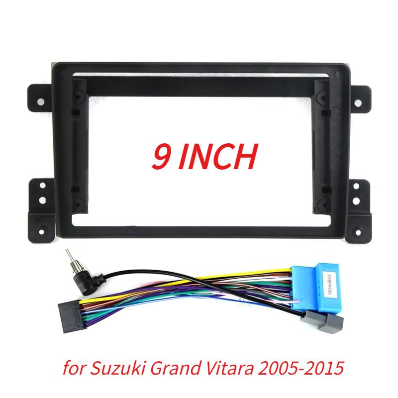 2 DIN Car Radio Fascia for Suzuki Grand Vitara 2005-2015 Frame Adapter Panel Dash Mounting Frame Power Cable Canbus