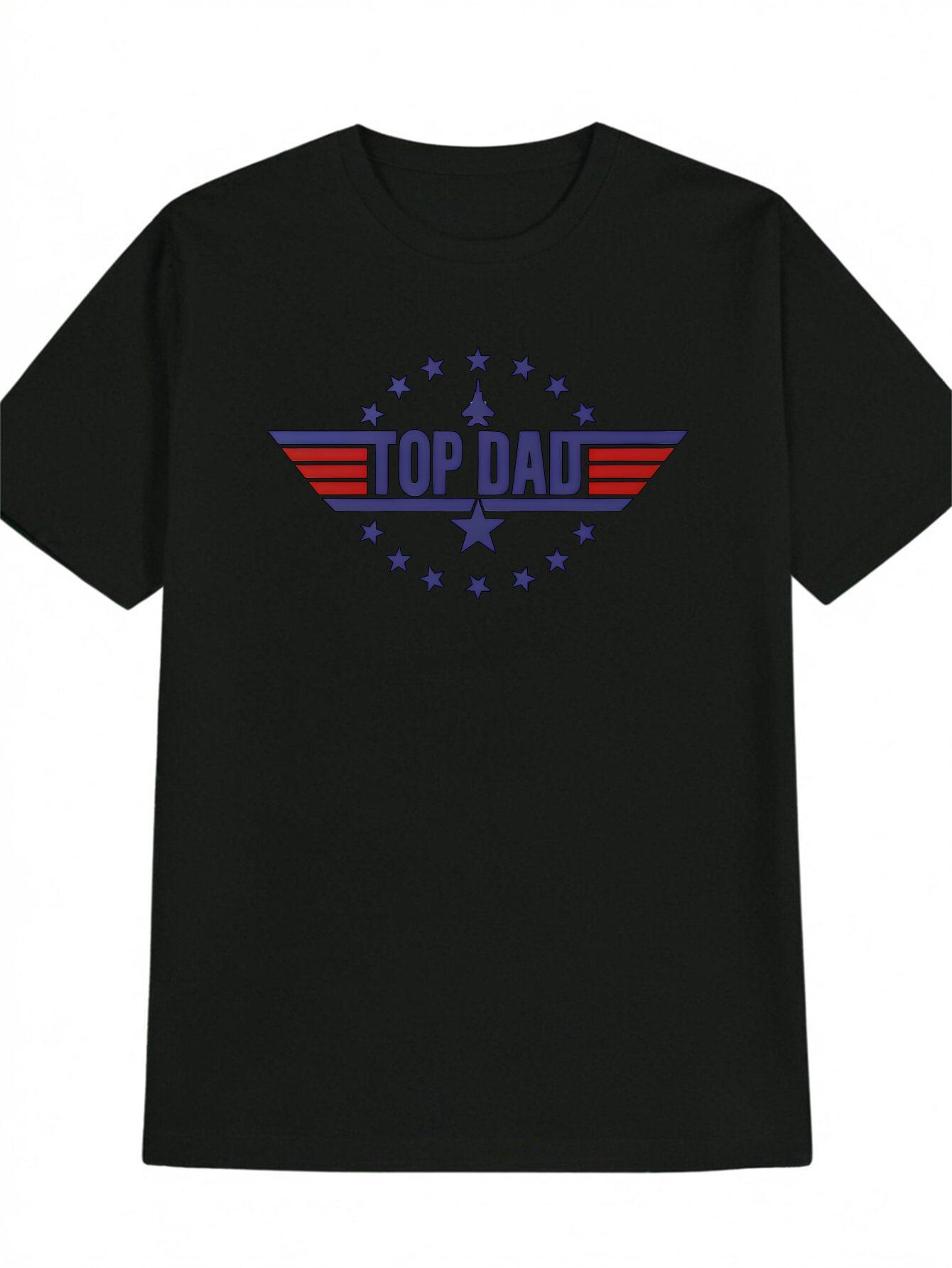 Casual Crew Neck T-shirt with Shield Fighter Silhouette Print S