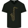 A Saxophone Musical Instruments Brass Band Mens VNeck Cotton T-shirt
