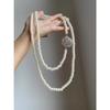 Camellia Flower Pearl Stackable Style Necklace, Fashionable and Elegant Long-sleeved Sweater Chain, for Women